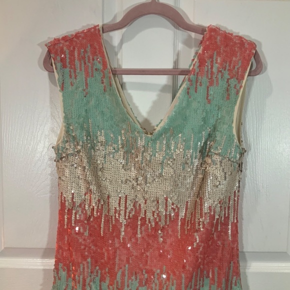 Skies Are Blue Anthropologie Sequin Wedding Party Sleeveless Mini Dress Size XS - Picture 3 of 10